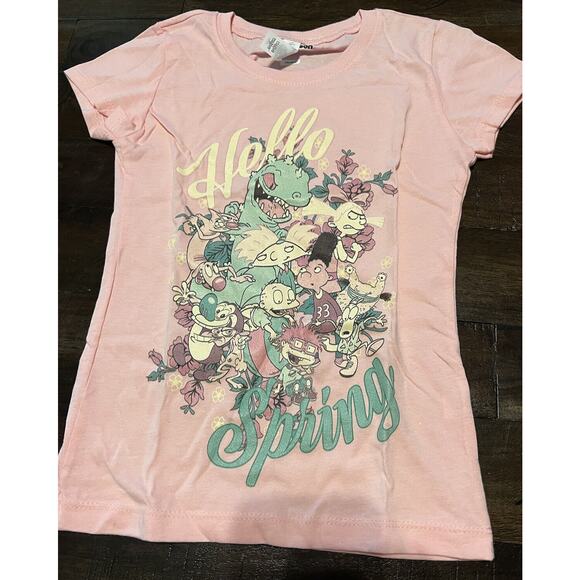 Pink RUGRATS GIRLS Shirt T-Shirt Hello Spring Nickelodeon Size Small 6-8 - Picture 1 of 8